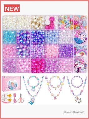 900Pcs Mermaid Bracelet Making Kit with Beads & Charms